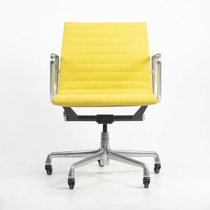 SOLD 2010s Aluminum Group Management Chair by Charles and Ray Eames for Herman Miller in Yellow Fabric