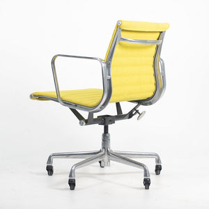 SOLD 2010s Aluminum Group Management Chair by Charles and Ray Eames for Herman Miller in Yellow Fabric