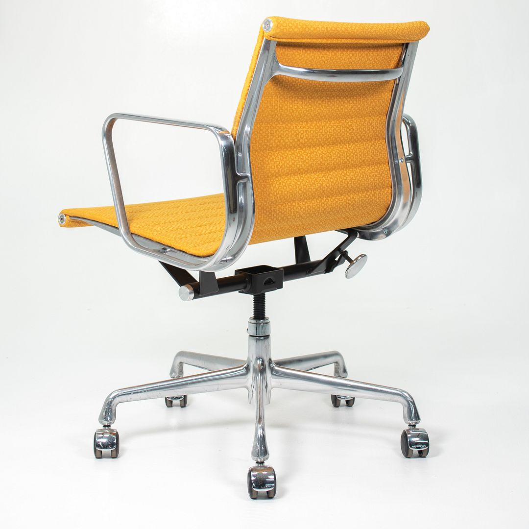 2015 Eames Aluminum Group Management Chair by Charles and Ray Eames for Herman Miller in Yellow Coil Fabric