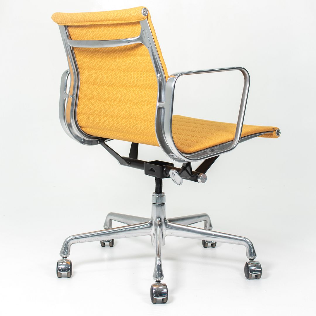 2015 Eames Aluminum Group Management Chair by Charles and Ray Eames for Herman Miller in Yellow Coil Fabric