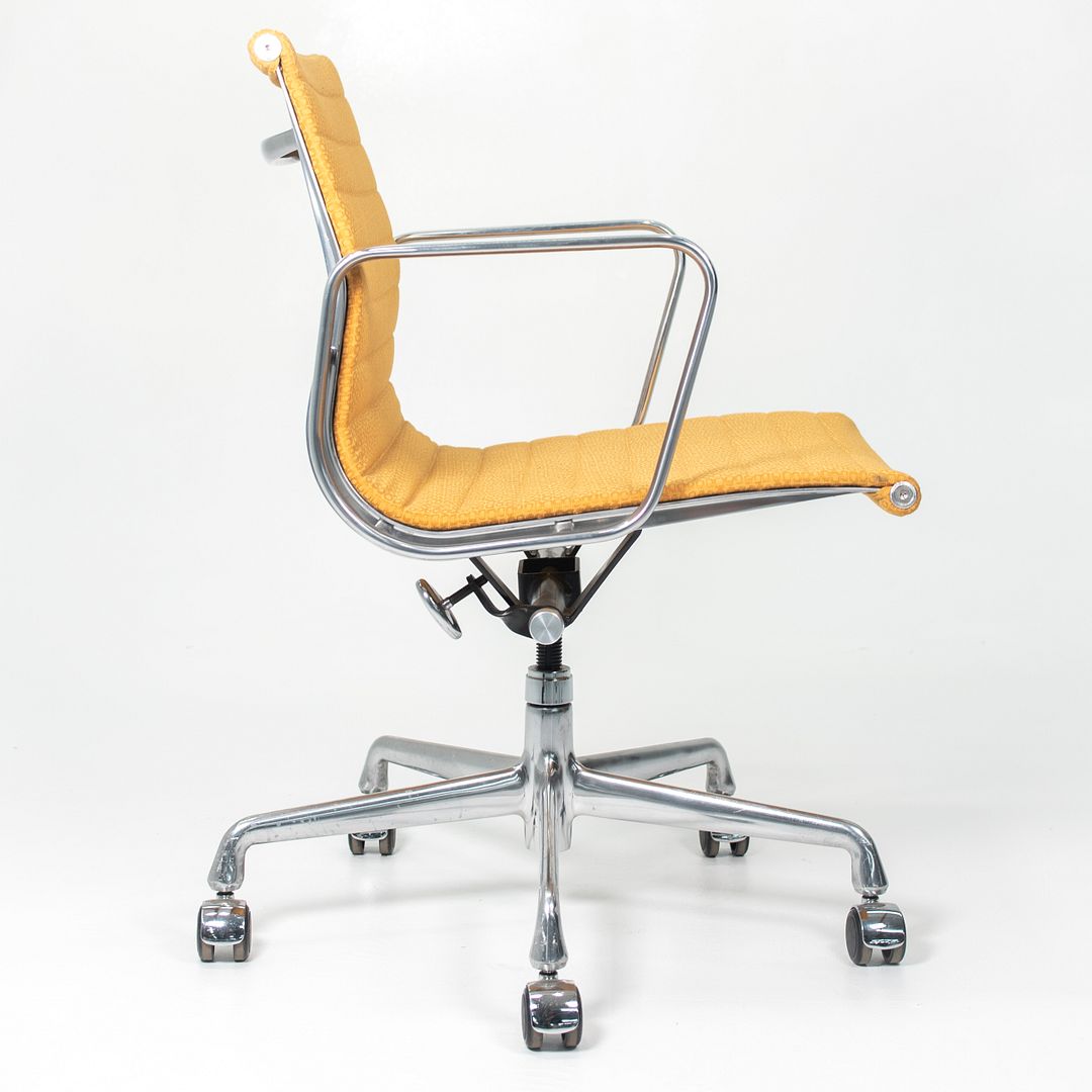 2015 Eames Aluminum Group Management Chair by Charles and Ray Eames for Herman Miller in Yellow Coil Fabric