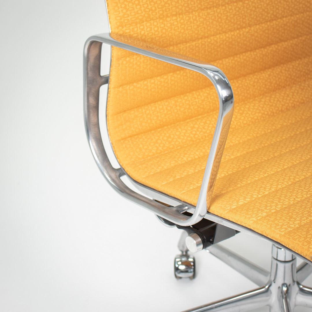 2015 Eames Aluminum Group Management Chair by Charles and Ray Eames for Herman Miller in Yellow Coil Fabric