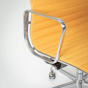 2015 Eames Aluminum Group Management Chair by Charles and Ray Eames for Herman Miller in Yellow Coil Fabric