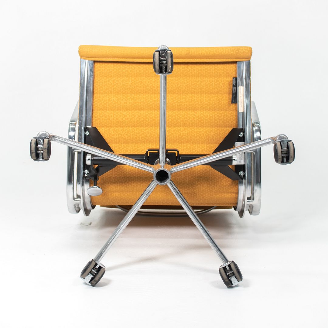2015 Eames Aluminum Group Management Chair by Charles and Ray Eames for Herman Miller in Yellow Coil Fabric
