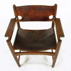1960s Spanish Dining Chair Model 3238 by Børge Mogensen for CI Designs in Oak and Leather