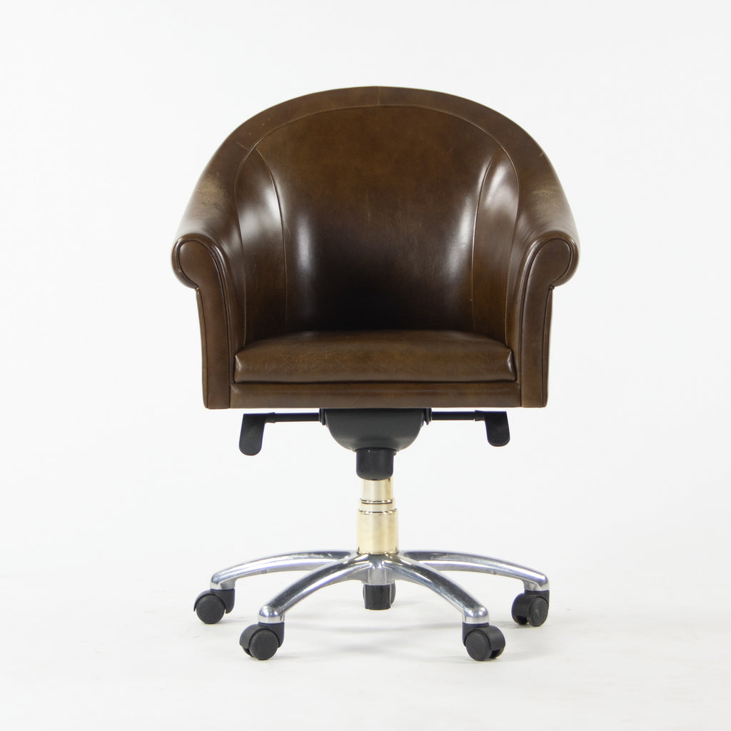 SOLD Poltrona Frau Brown Leather Luca Scacchetti Sinan Office Desk Chair Multiples Available