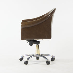 Poltrona Frau Brown Leather Luca Scacchetti Sinan Office Desk Chair Multiples Available