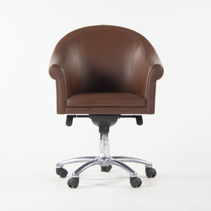 SOLD Poltrona Frau Brown Leather Luca Scacchetti Sinan Office Desk Chair Two Available