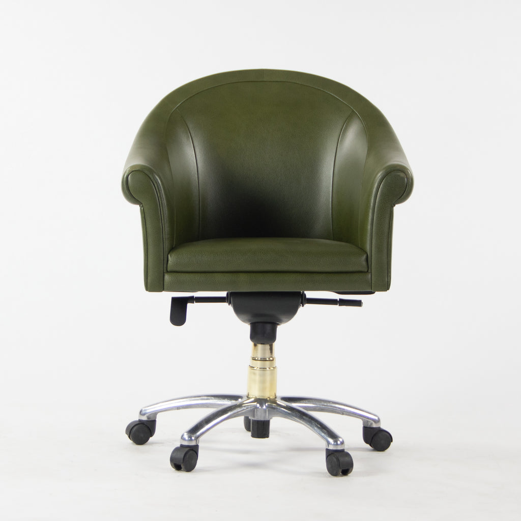 SOLD Poltrona Frau Green Leather Luca Scacchetti Sinan Office Desk Chair Mult Avail