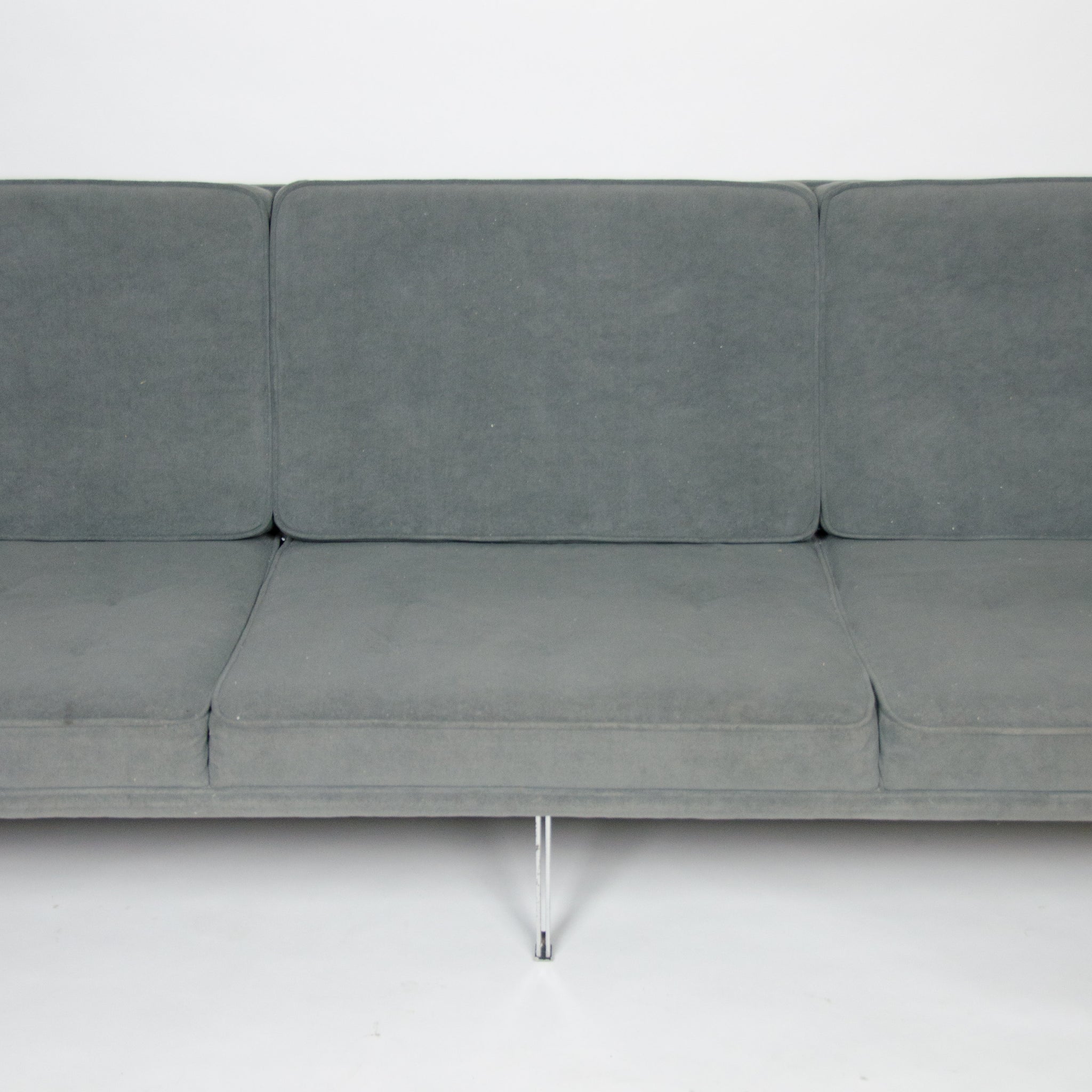 SOLD Florence Knoll Parallel Bar Three Seat Sofa Model 57 With New Gray Upholstery