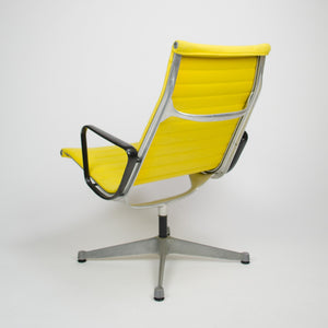 SOLD 1960's Yellow Eames Herman Miller Aluminum Group Lounge Chair, Fabric