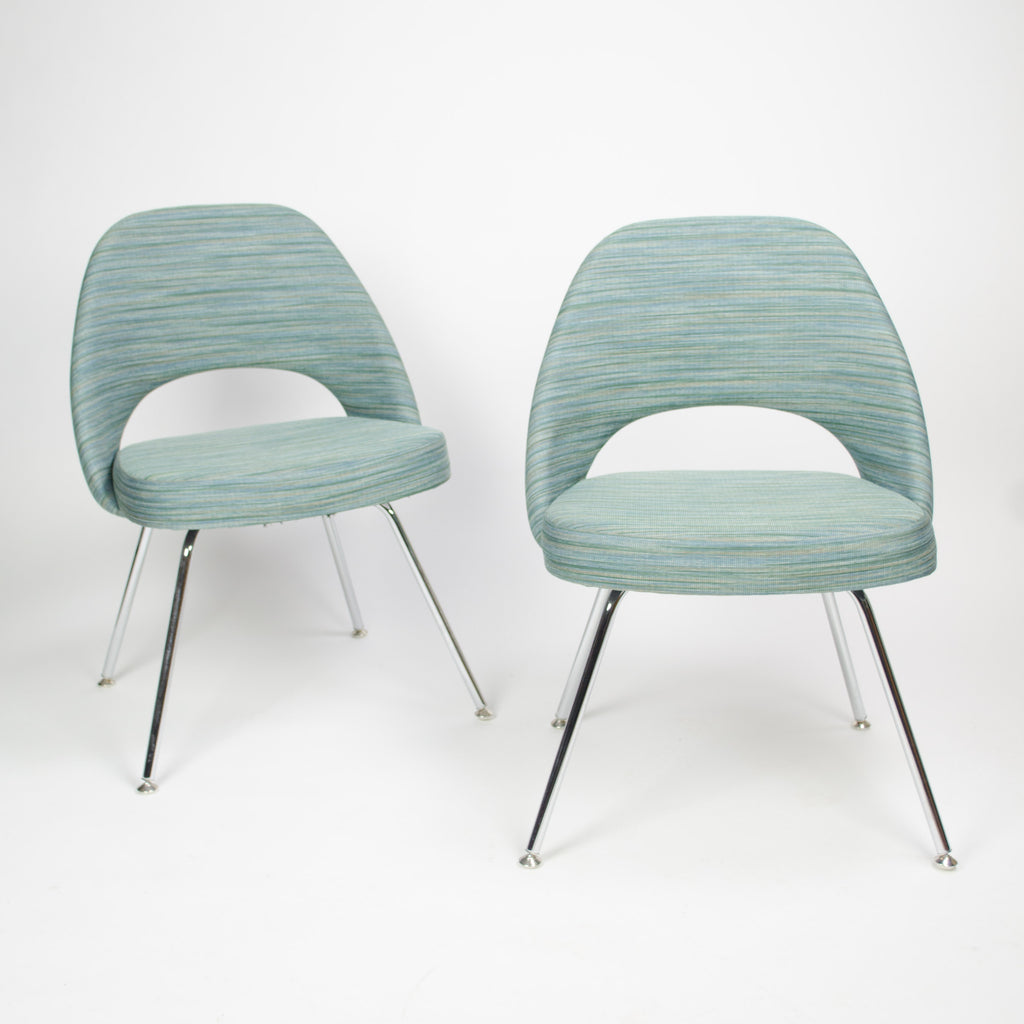 SOLD 2011 Knoll Eero Saarinen Armless Executive Chairs Fabric Sets Avail MINT!