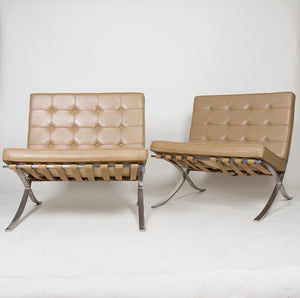 SOLD Knoll Mies Van Der Rohe Barcelona Chairs Stainless 2 Available