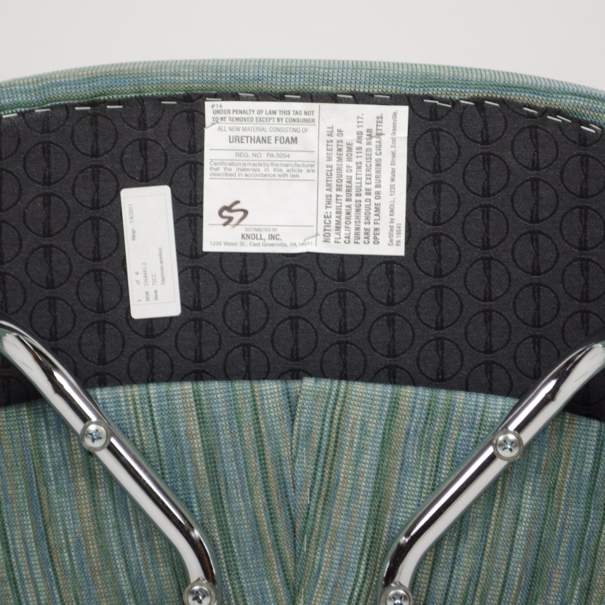 SOLD 2011 Knoll Eero Saarinen Armless Executive Chairs Fabric Sets Avail MINT!