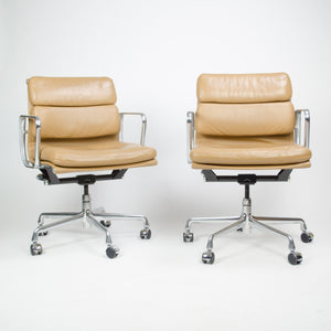 SOLD 2000's Tan Eames Herman Miller Soft Pad Aluminum Group Desk Chairs 8 Available