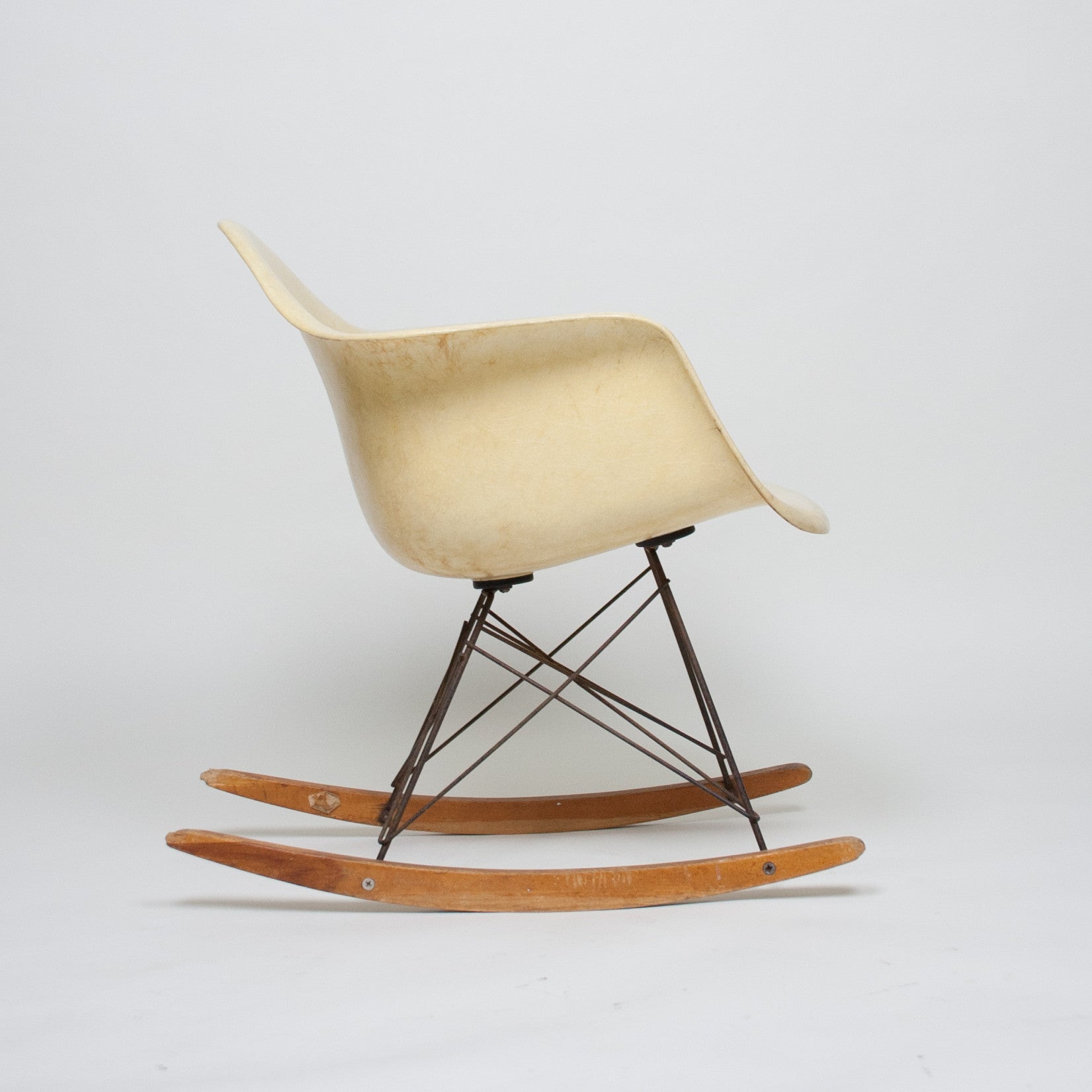 SOLD Eames Herman Miller Zenith Rope Edge Ankle Breaker Original Rocker Rocking Chair Marked