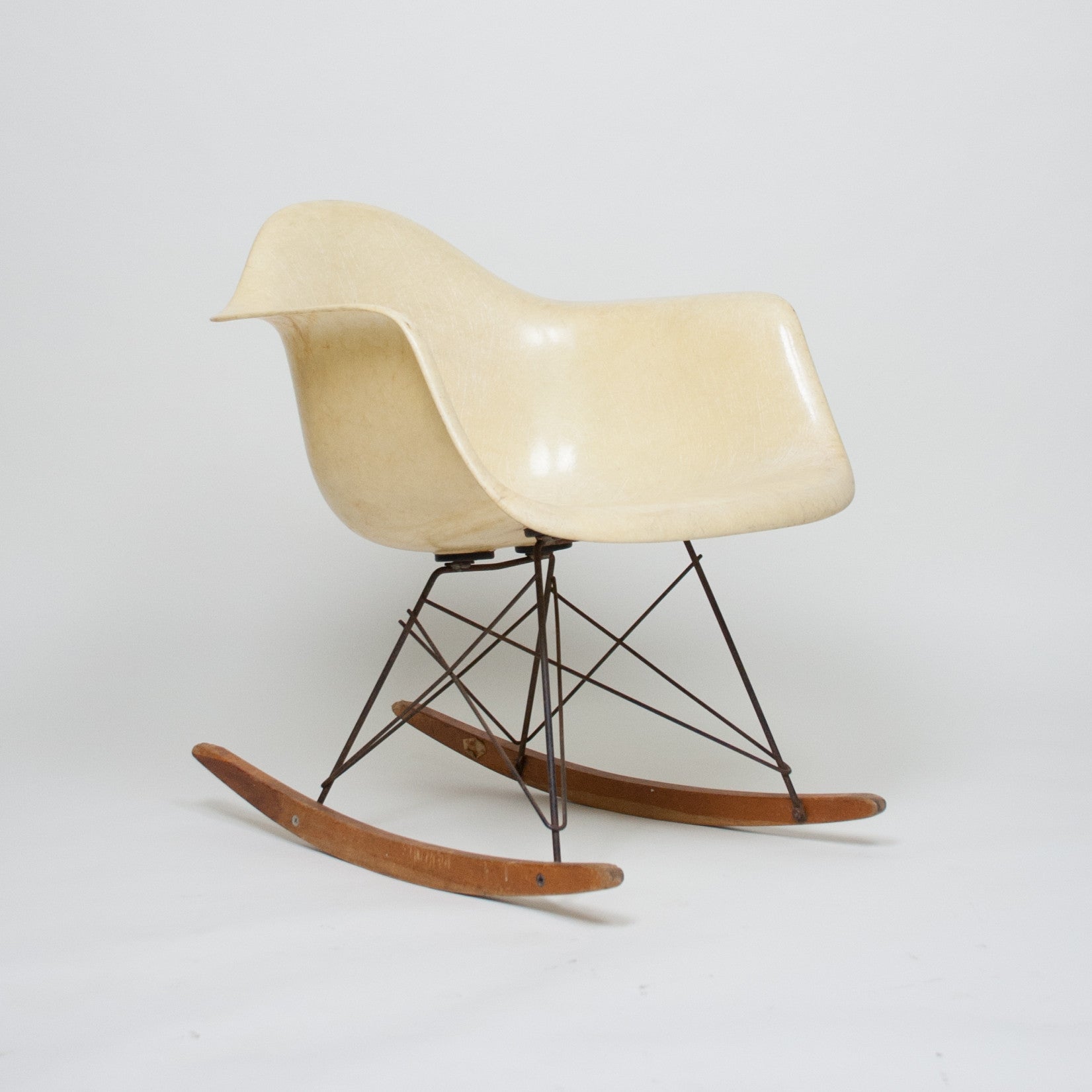 SOLD Eames Herman Miller Zenith Rope Edge Ankle Breaker Original Rocker Rocking Chair Marked