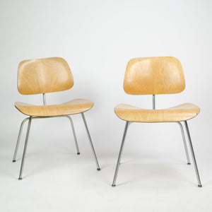 SOLD Pair of Eames for Herman Miller 1951 DCM Dining Chairs Maple Natural (Price for pair)