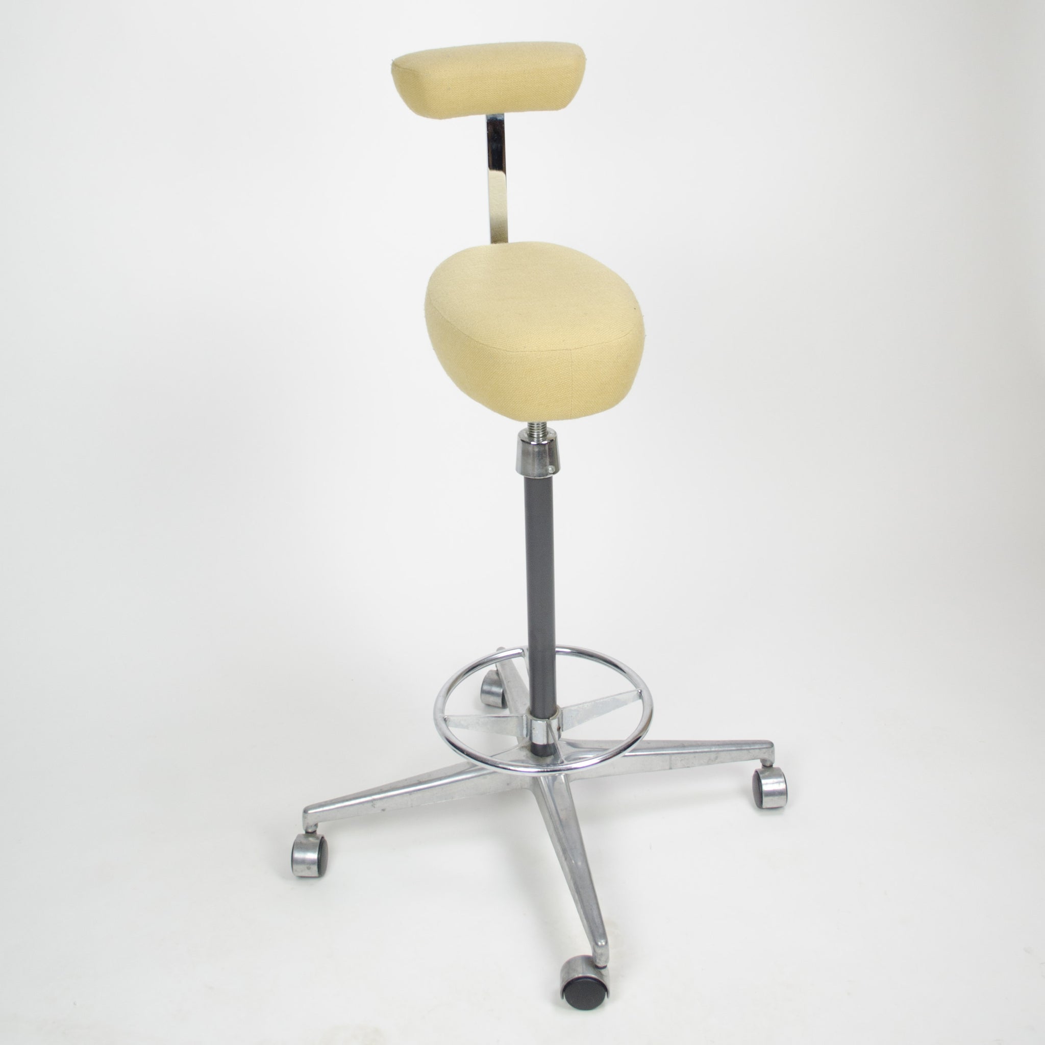 SOLD George Nelson Herman Miller Perch Drafting Stool Chair 1960's Fabric MINT!