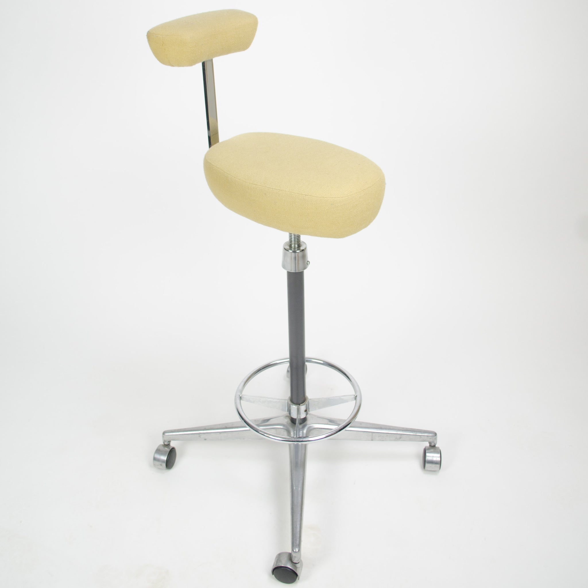 SOLD George Nelson Herman Miller Perch Drafting Stool Chair 1960's Fabric MINT!