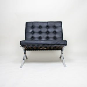 SOLD Knoll Mies Van Der Rohe Barcelona Chair Black Leather