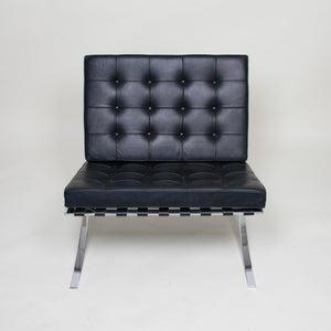 SOLD Knoll Mies Van Der Rohe Barcelona Chair Black Leather