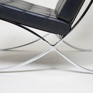 SOLD Knoll Mies Van Der Rohe Barcelona Chair Black Leather