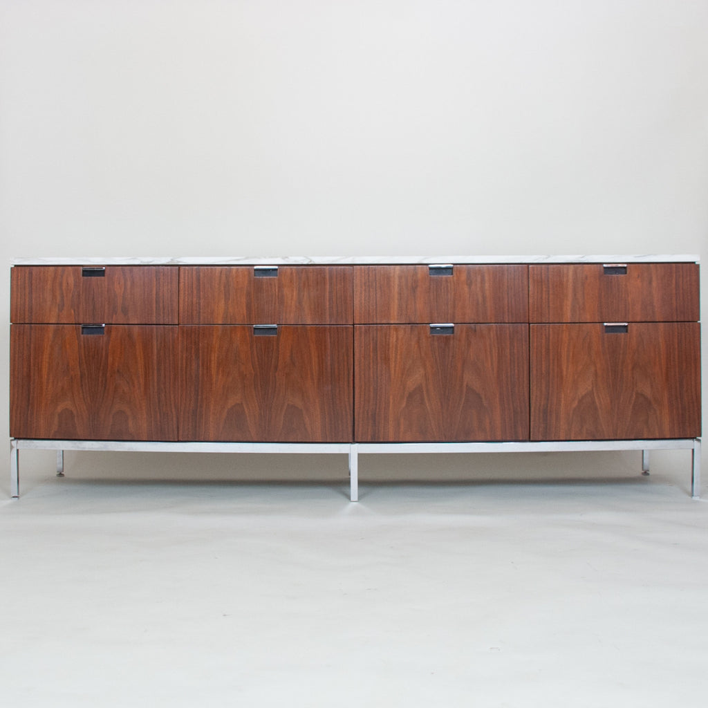 SOLD Florence Knoll Vintage Wood and Marble Credenza Cabinet Sideboard Stunning!