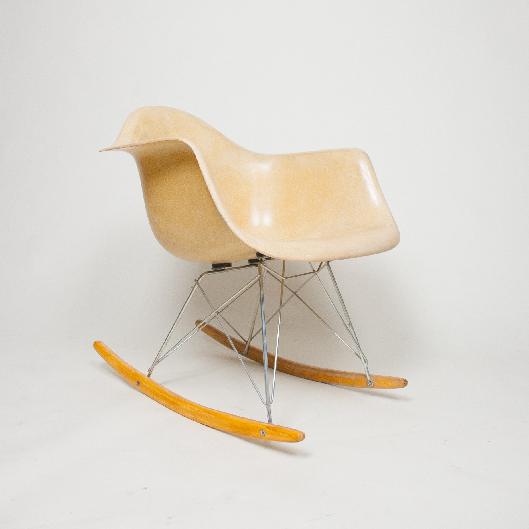 SOLD Eames Herman Miller Rocker Rocking Arm Shell Chair Marked Rare Vintage Example