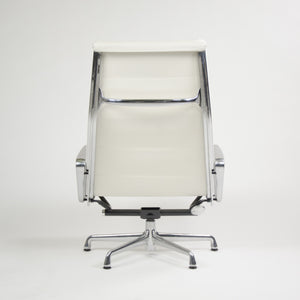 SOLD Eames Herman Miller Soft Pad Aluminum Group Lounge Chairs White Leather 2x 2008