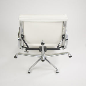 SOLD Eames Herman Miller Soft Pad Aluminum Group Lounge Chairs White Leather 2x 2008