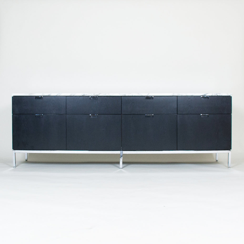 SOLD Florence Knoll Wood and Marble Credenza Cabinet Sideboard, Like New!