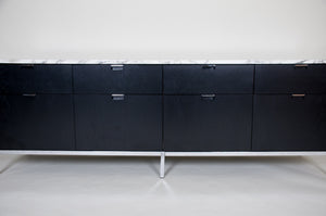 SOLD Florence Knoll Wood and Marble Credenza Cabinet Sideboard, Like New!