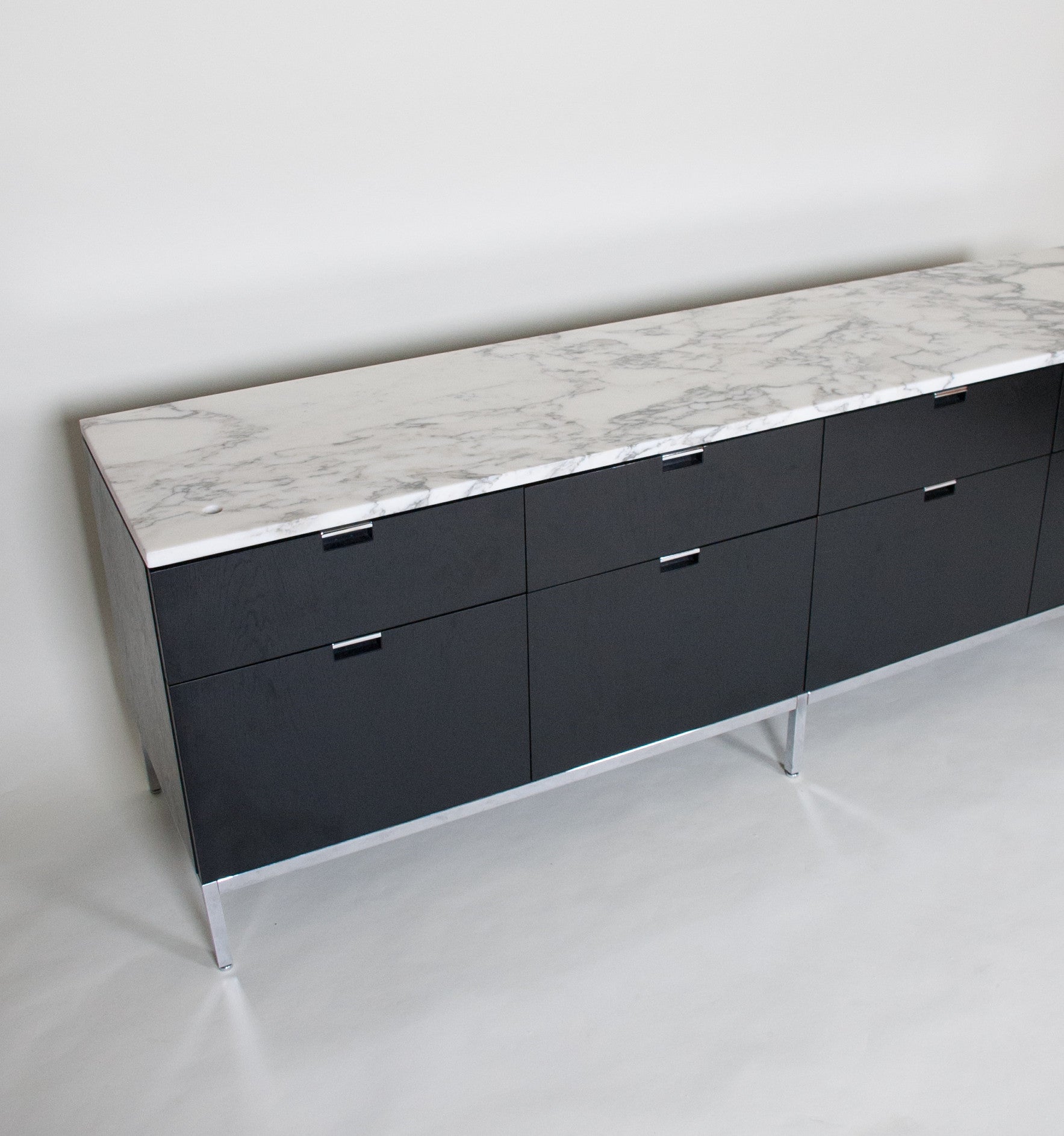 SOLD Florence Knoll Wood and Marble Credenza Cabinet Sideboard, Like New!