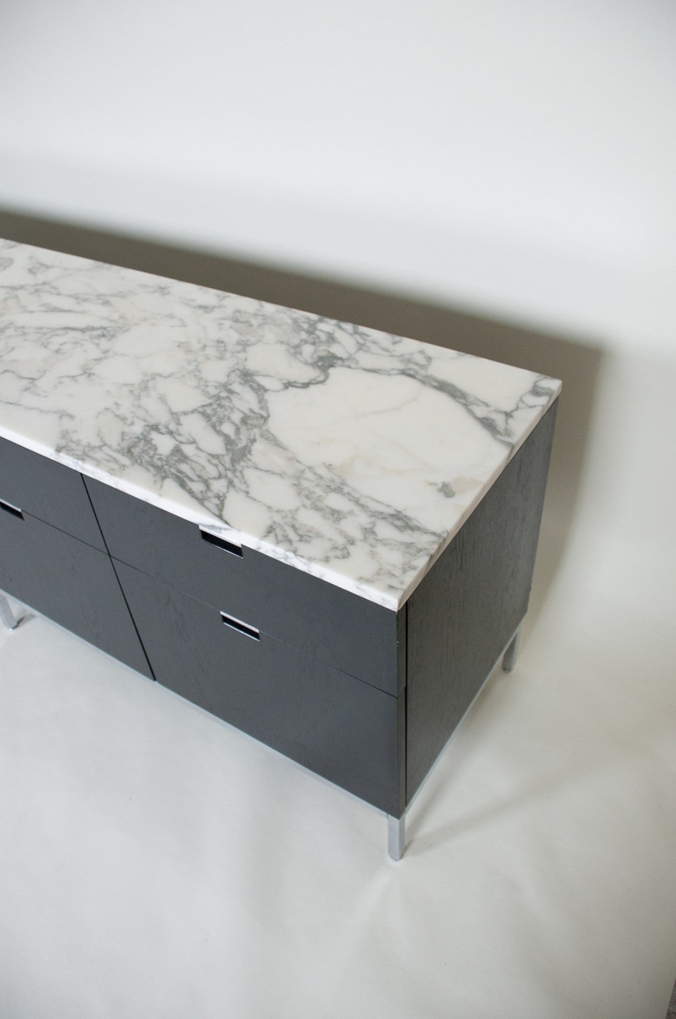 SOLD Florence Knoll Wood and Marble Credenza Cabinet Sideboard, Like New!