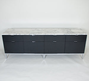 SOLD Florence Knoll Wood and Marble Credenza Cabinet Sideboard, Like New!