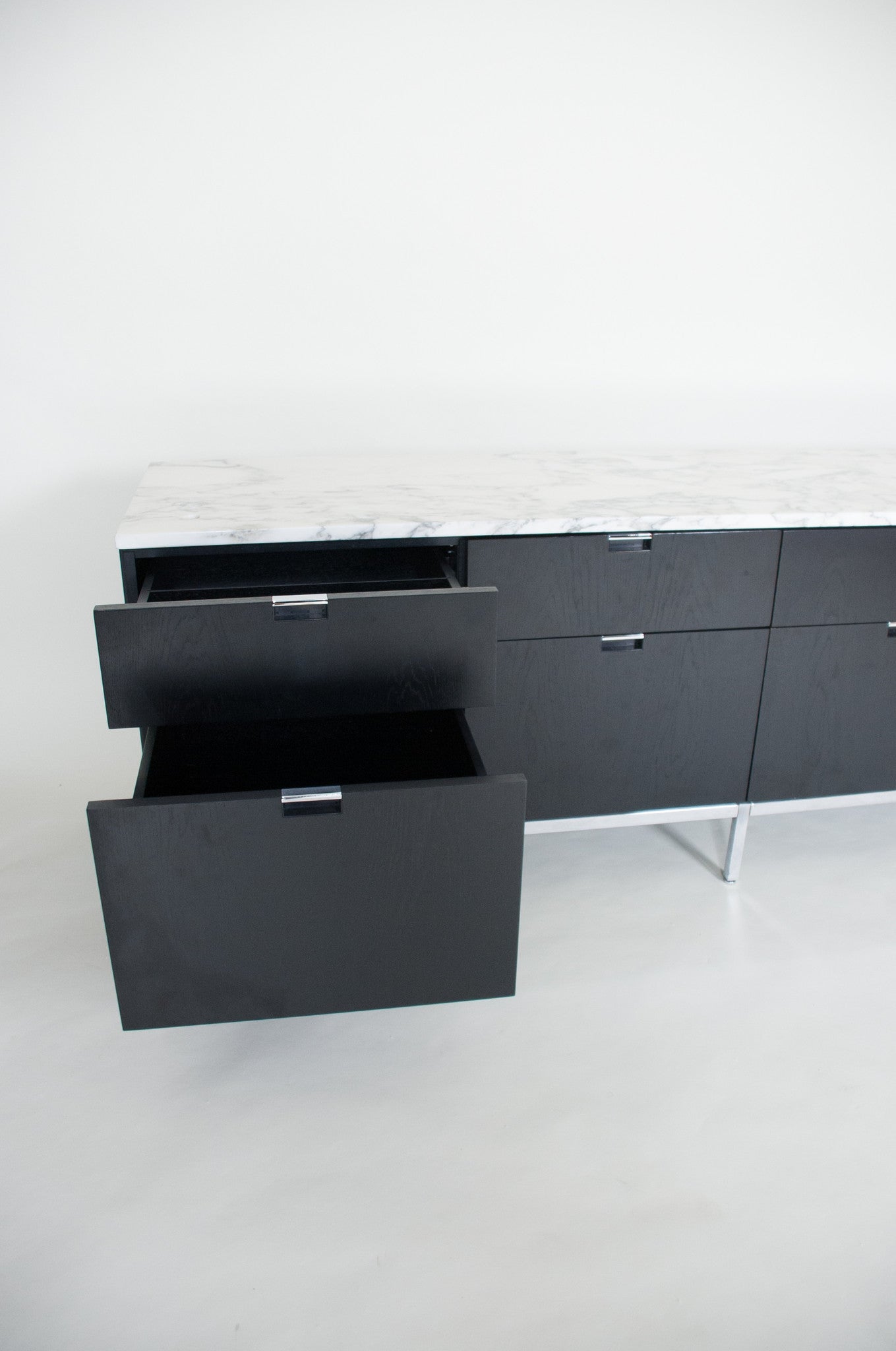 SOLD Florence Knoll Wood and Marble Credenza Cabinet Sideboard, Like New!
