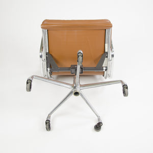 SOLD 2000's Cognac Eames Herman Miller Soft Pad Aluminum Group Desk Chairs 4x