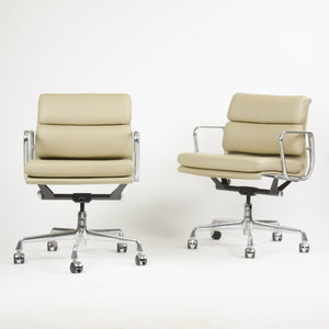 SOLD Herman Miller Eames Soft Pad Aluminum Group Chair Tan Leather MINT 2007 2x Avail