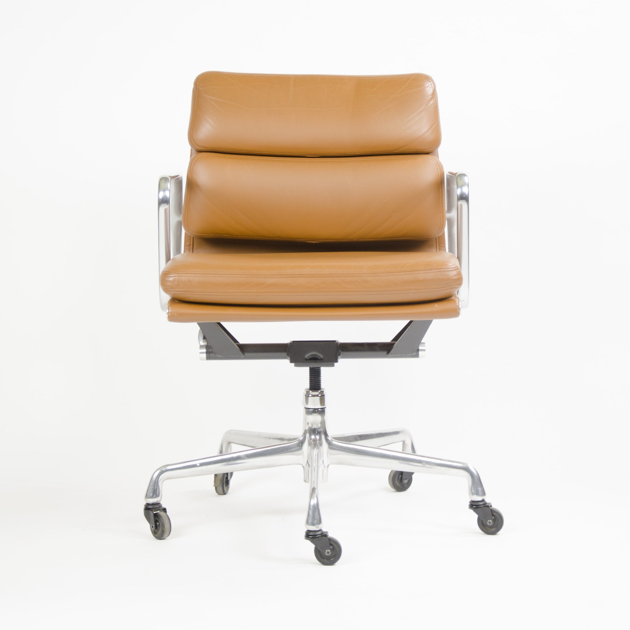 SOLD Herman Miller Eames Soft Pad Aluminum Group Chair Cognac Leather 2007 1x Avail