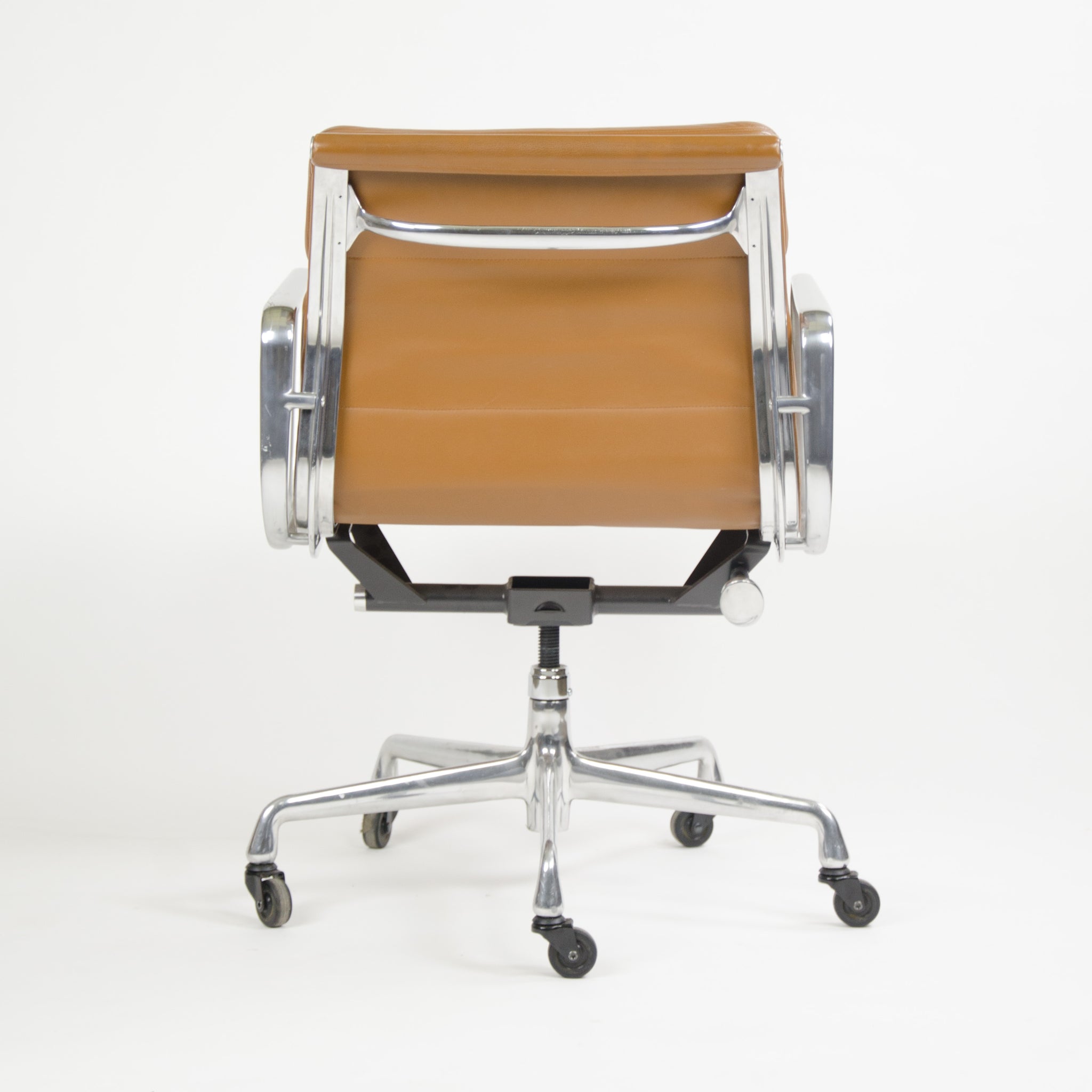 SOLD Herman Miller Eames Soft Pad Aluminum Group Chair Cognac Leather 2007 1x Avail