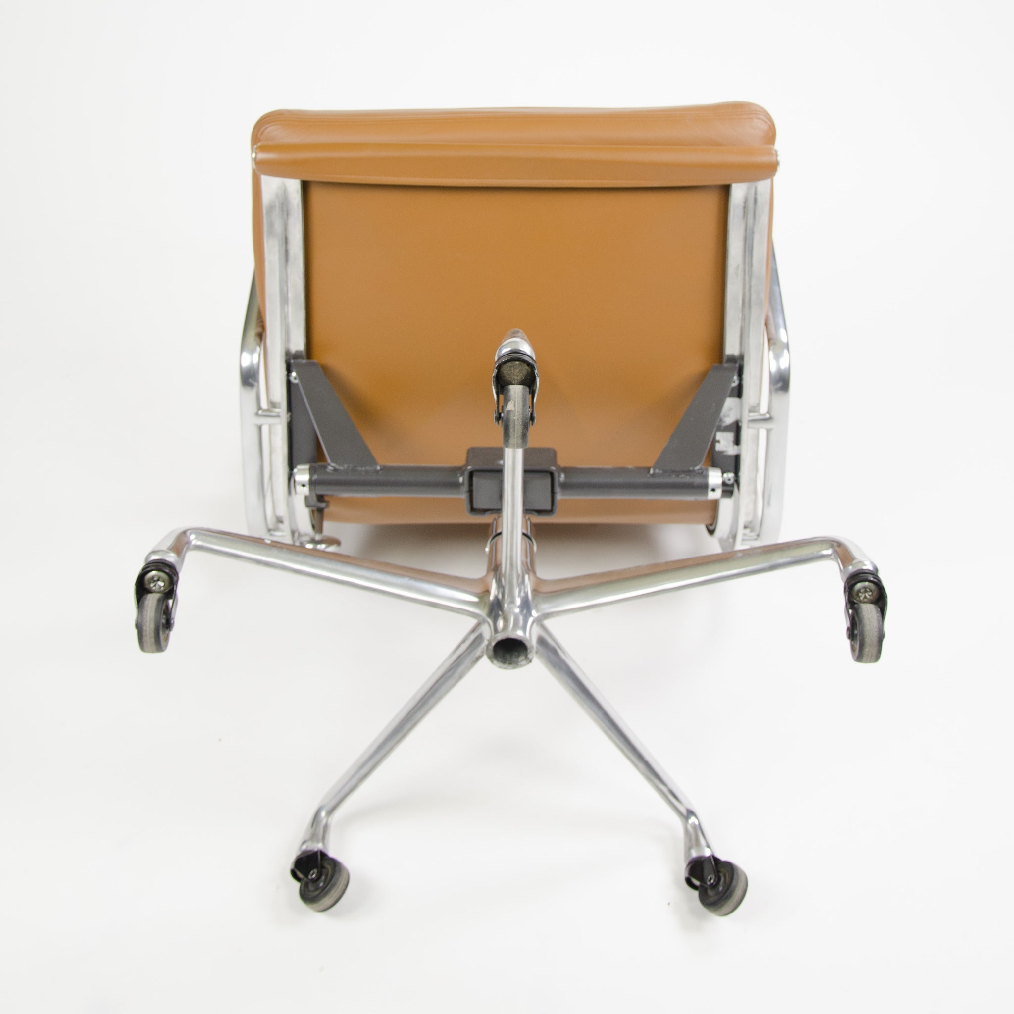 SOLD Herman Miller Eames Soft Pad Aluminum Group Chair Cognac Leather 2007 1x Avail