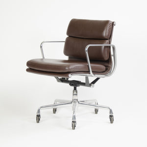 SOLD Herman Miller Eames Soft Pad Aluminum Group Chair Brown Leather 2006 2x Avail