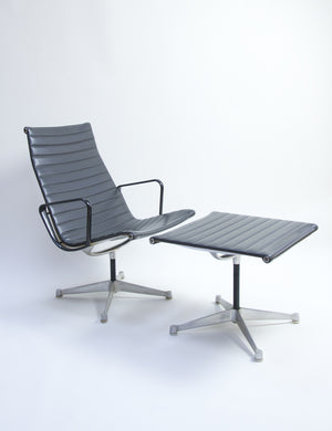 SOLD Eames Aluminum Group Lounge Chair and Ottoman