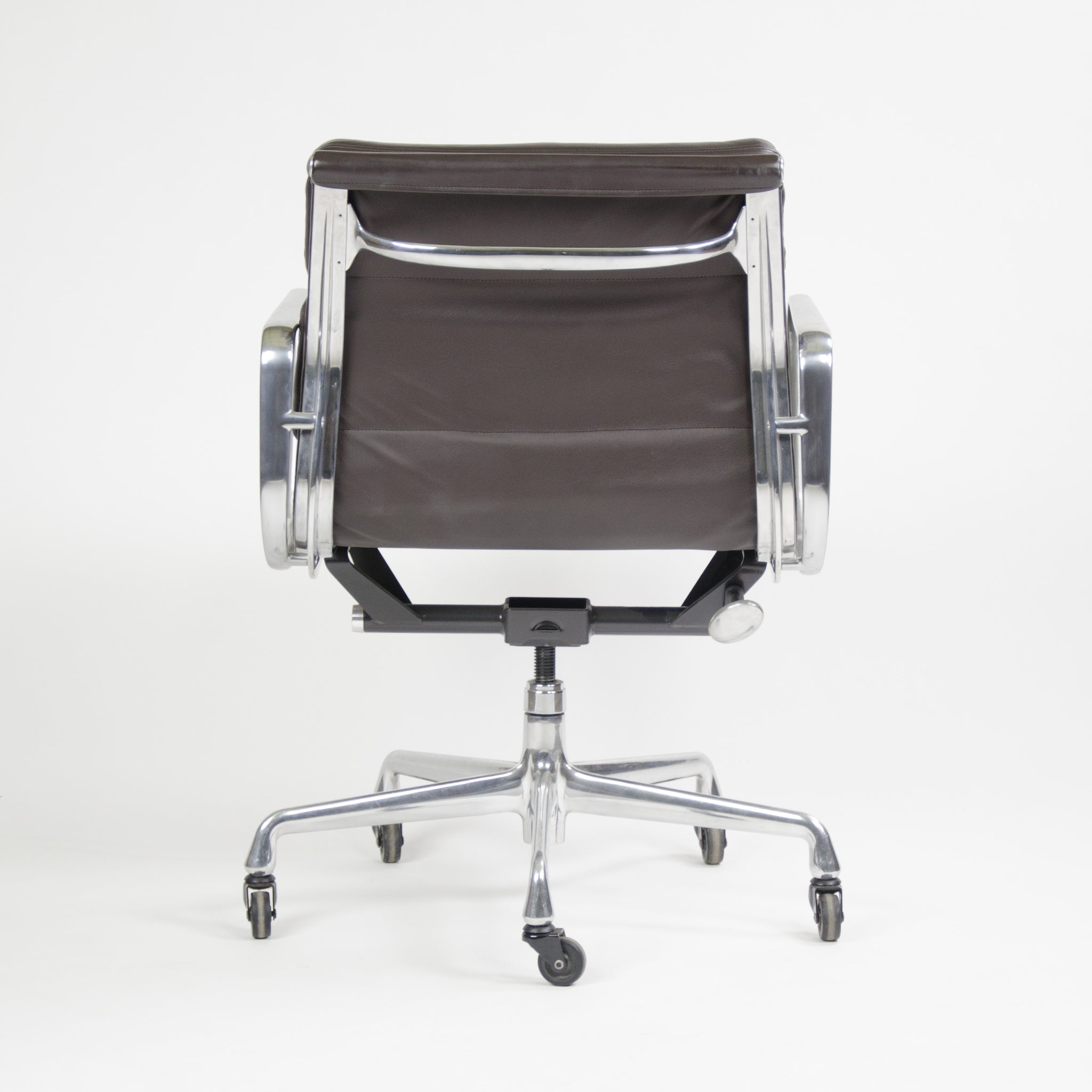 SOLD Herman Miller Eames Soft Pad Aluminum Group Chair Brown Leather 2006 1x Avail