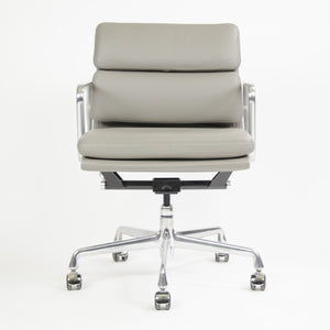 SOLD Herman Miller Eames Soft Pad Aluminum Group Chair Light Gray Leather 2013