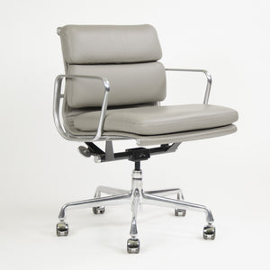 SOLD Herman Miller Eames Soft Pad Aluminum Group Chair Light Gray Leather 2013