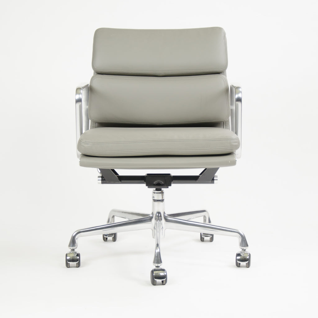 SOLD 2011 Herman Miller Eames Aluminum Group Soft Pad Desk Chair in Grey Leather 8x Available