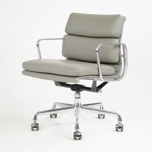 SOLD 2011 Herman Miller Eames Aluminum Group Soft Pad Desk Chair in Grey Leather 8x Available