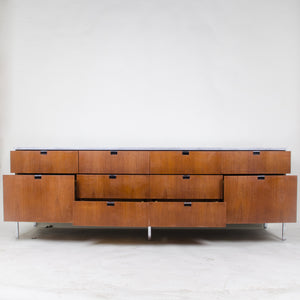 SOLD Florence Knoll Vintage Wood and Marble Credenza Cabinet Sideboard
